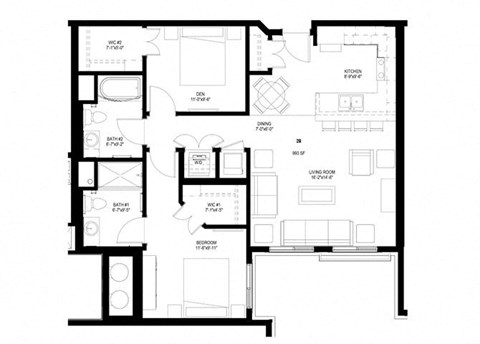 2 Bedroom Floor Plan